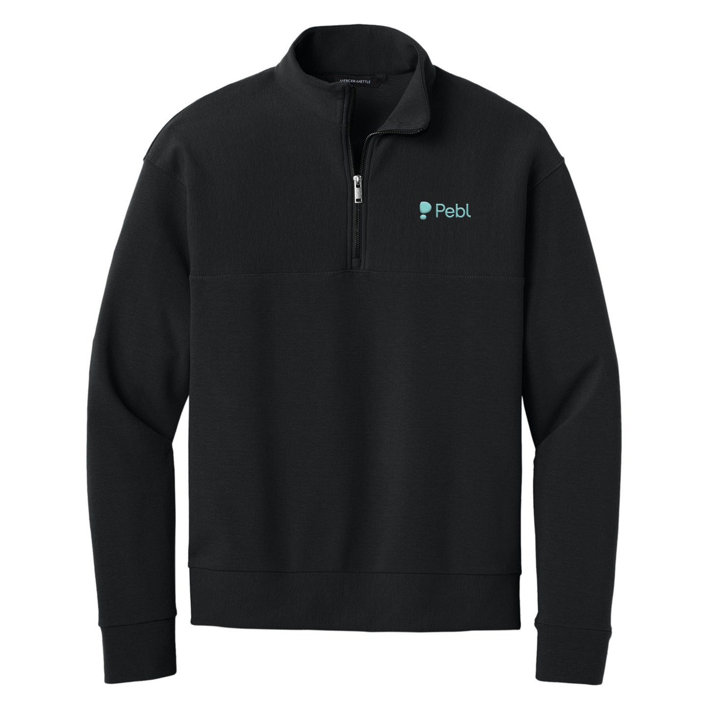 Mercer+Mettle Linear Texture 1/4-Zip - Black - Mens
