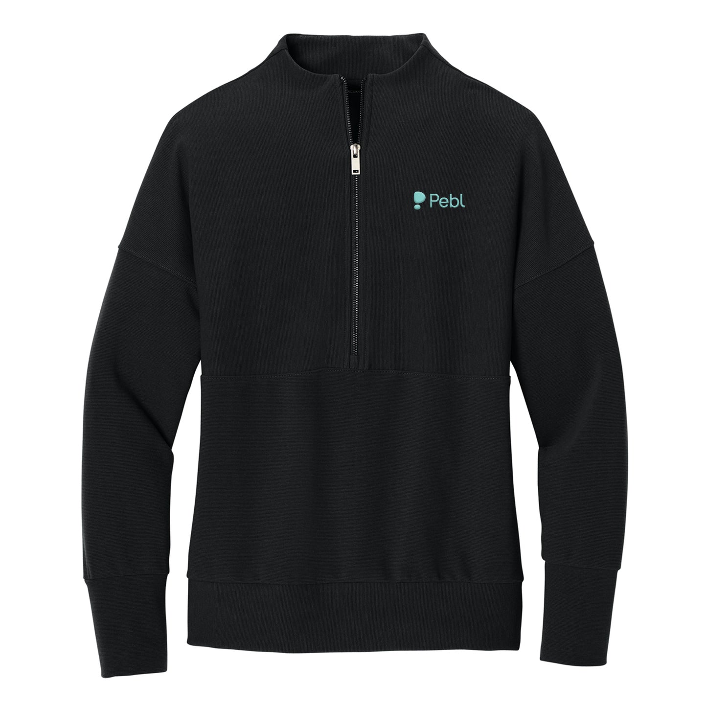 Mercer+Mettle Linear Texture 1/4-Zip - Black - Womens