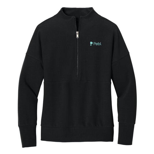 Mercer+Mettle Linear Texture 1/4-Zip - Black - Womens